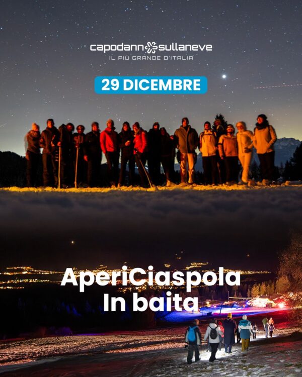 AperiCiaspola: ciaspolata notturna con vista panoramica e apericena in baita - 29 dicembre